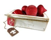 Handmade Wood Box with Interchangeable Tags Joy Christmas Decoration Fleur De Lis Home Decor French Farmhouse