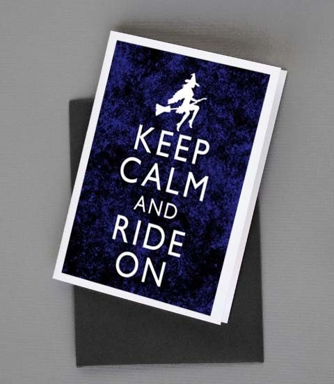 Keep Calm and Ride On Halloween Witch Print Card Tag Poster 5x7 Print DIY Printable jpg pdf Digital File Clip Art Instant Download DP01