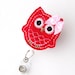 Red Owl - Name Badge Holder - Cute Badge Reels - Unique Retractable ID Badge Holder - Felt Badge Reel - RN Badge - BadgeBlooms
