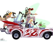 Ghost Lightning: A Ghostbusters & Grease Crossover 13" x 19" Print