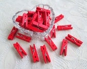 Wooden Clothespins Red Handmade Mini clothespin 50pcs, party, decoration, cute, wedding, party, wedding favor, party deco, wedding supply