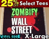 SALE Zombify Wall Street 100% X-Large Cotton T-Shirt