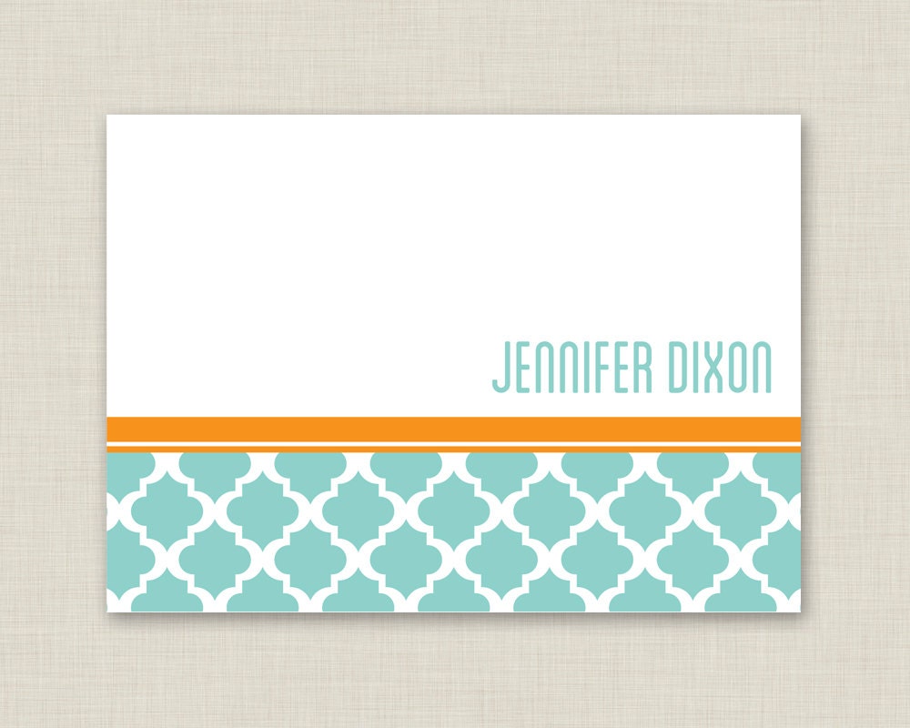 Quatrefoil Personalized Stationery Set / Personalized Stationary Set / Patterned Note Cards