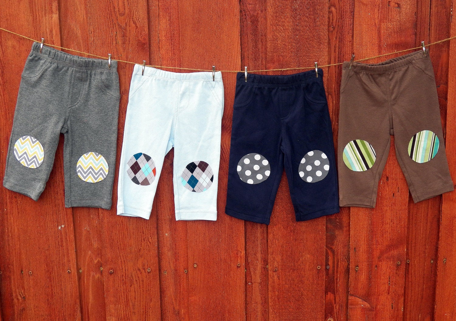 Knee Patch Cotton Pants - Pick your own - Coordinate with your Antsy Pants Tie Onesie