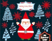 Christmas Tree and Santa Claus Set 2---- Personal and Small Commercial Use ---- BB 0288