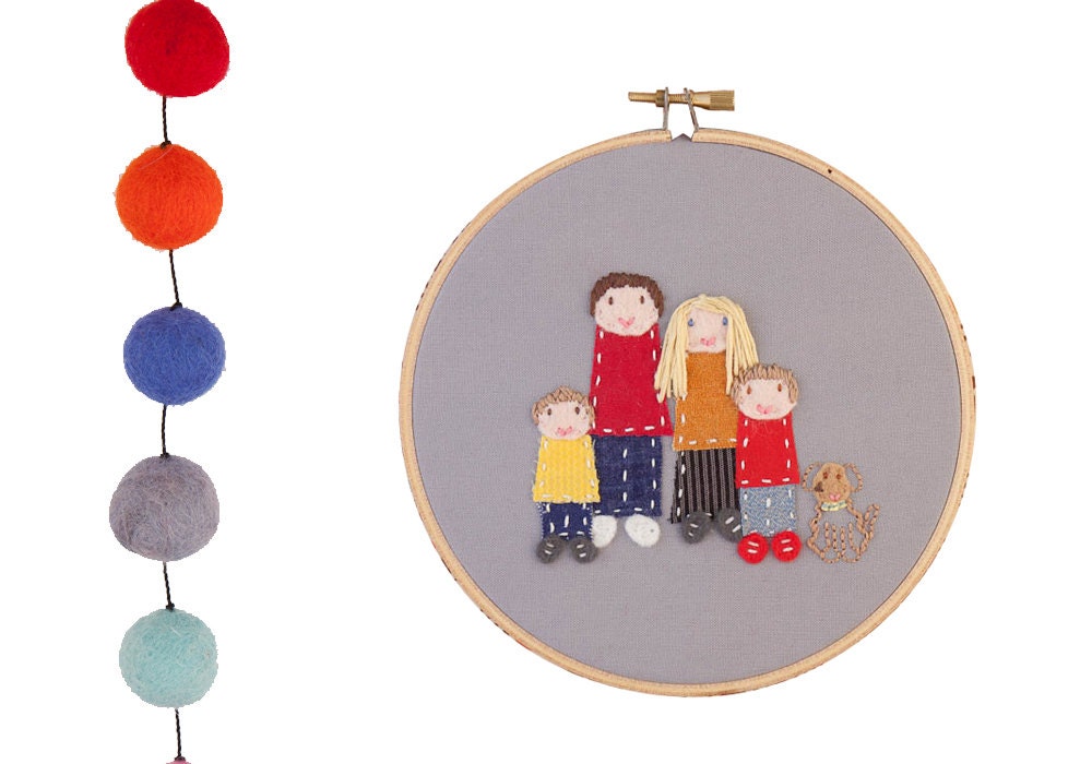 Custom family portrait of 5 - made to order by dandelyne