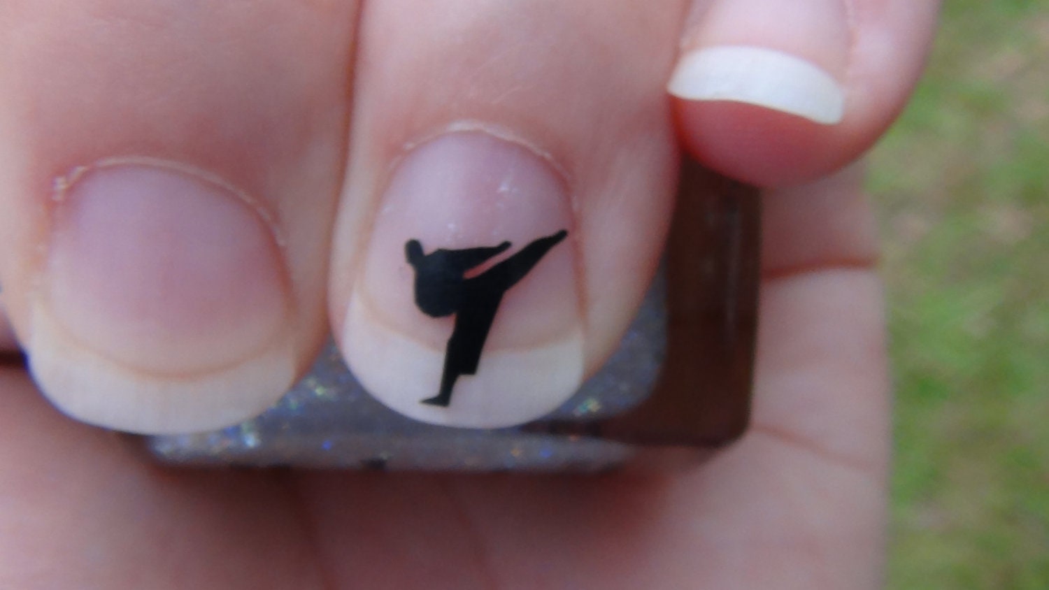 Karate Kick Nail Art Decals Logo Set of 50 Vinyl Stickers Applique Manicure Pedicure Party Event Accessories