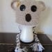 KOALA BEAR HAT.  Very Soft Brown Koala Hat with Braids and Flower.