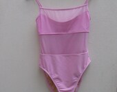 early 90s LA BLANCA bubblegum mesh cut out one piece swimsuit