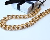 Short Gold Chunky Curb Chain Necklace