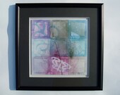 Original Mixed Media, 12x12, Blue and Purple Painting, Shadow Series II: Air