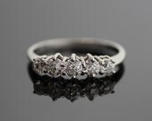 Antique Diamond Band-14k White Gold