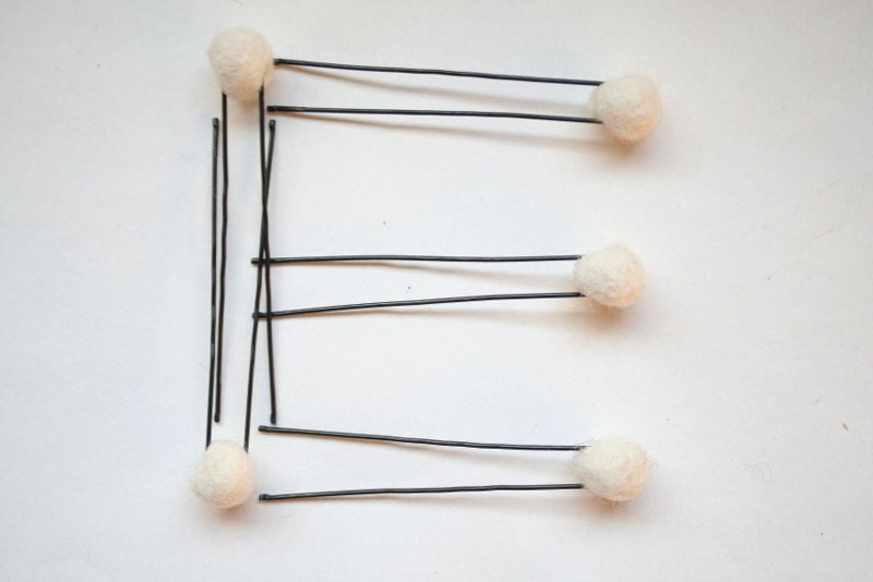 Hair accessories hair stick felt balls hair pin spring accessories bridal hair accessories bridal jewelry
