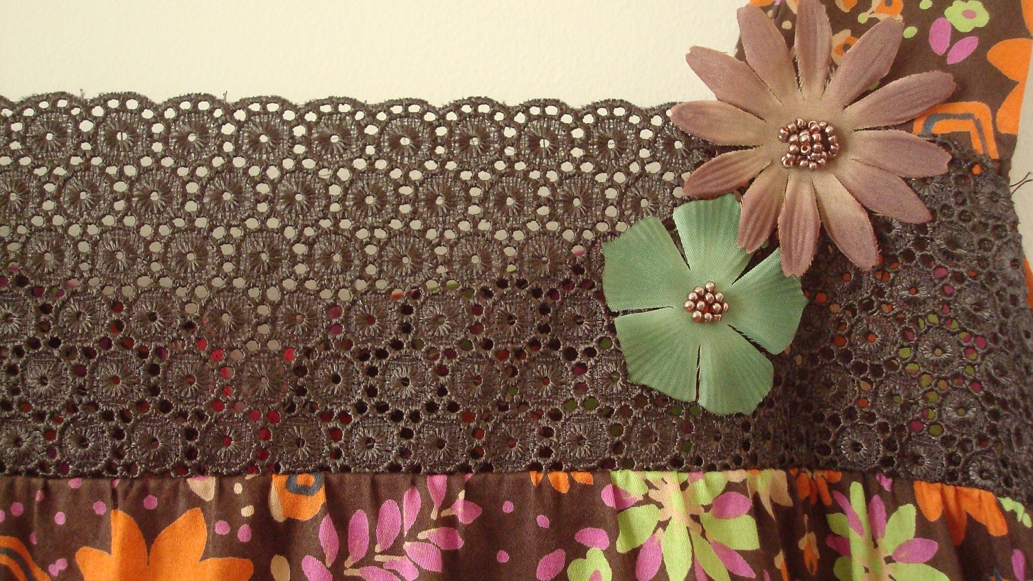 Upcycled Woman's Clothing Little Dress Tunic Eco Style Floral Summer Fashion Mori Girl handmade in UK OOAK