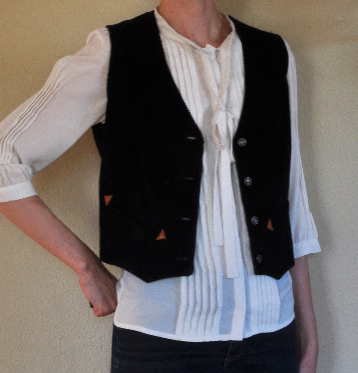 Vintage Navy Corduroy Western Vest by Levi Strauss
