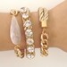 Arm candy set - Chunky chain and Silk Bracelets - 24k gold plated