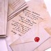 Wedding Invitations Vintage - Handmade Calligraphy with Wax- Made to order