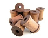 10 Hand Dyed Thread Spools, Fall, Autumn, Brown, Rustic, Shabby Chic, Vintage, Christmas, Aged, Antique, Barn, Placecards, Wedding