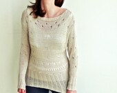 cream summer loose sweater 100% bamboo summer fashion 2012