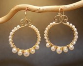 Cosmopolitan 47 Hammered drop shapes wrapped with pearls