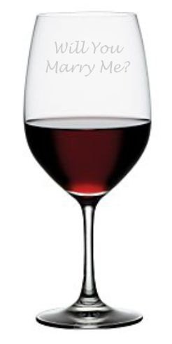 Will You Marry Me Wine Glass Sand Carved