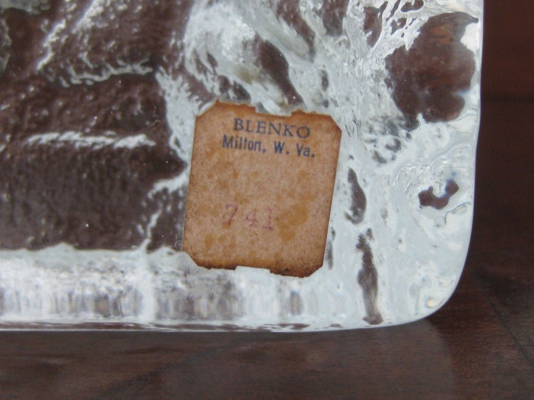 Blenko Glass iceberg Bookends
