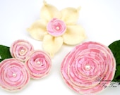 Pink Flower Headband Collection. Newborn prop, baby flower headband, clip, pin. Summer, Spring, Mother's Day