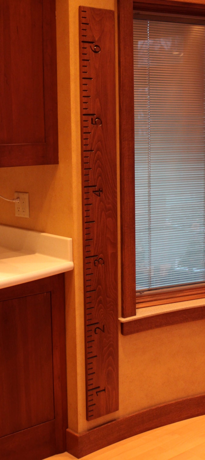 Beech Wood Ruler Growth Chart: Engraved, Personalization Available
