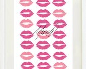 Print Inspirational: 8 "X 10, Lips, gift idea, love, Office Decor, kisses