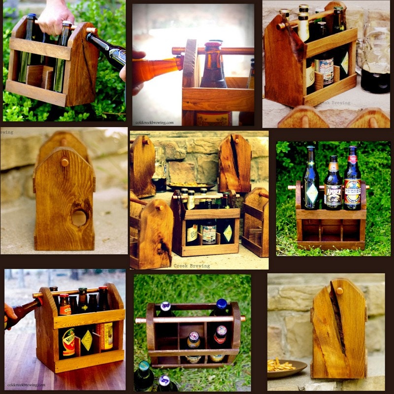 10 Six Pack Beer Carrier - Beer Bottle Carriers - Bottle Opener -Discount and Free Shipping- Beer - Homebrew - Gift for Groomsmen