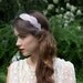 Lavender feather headband with vintage silk veiling purple feather headband delicate