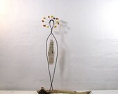 Rustic Wire Sculpture Sundance - Rustic Wire Art on Driftwood - Mixed Media Sculpture