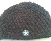 Maroon Snowflake Crochet Hat