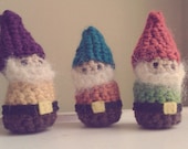 Gnome Crochet Stuffed Doll Toy Lucky Pocket Green Red Yarn