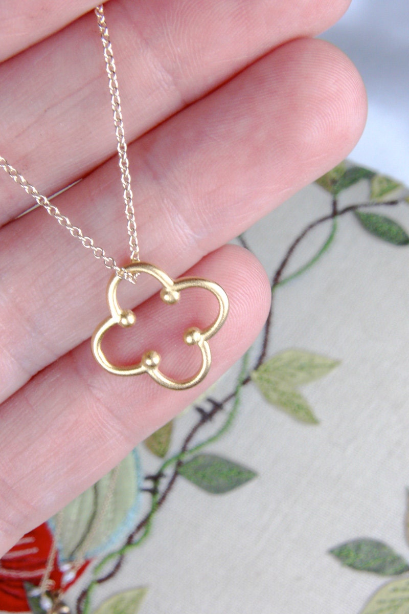 Set of Six Four Leaf Clover Bridesmaid Necklaces
