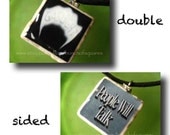 stone tile  movie titles pendant (double sided)