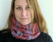 Crocheted Infinity Scarf Cowl Neck Warmer-Multi Colored