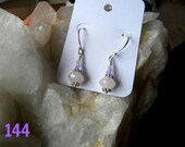 Sterling silver earwires  with Rose quartz and tanzinite colored crystal Earings