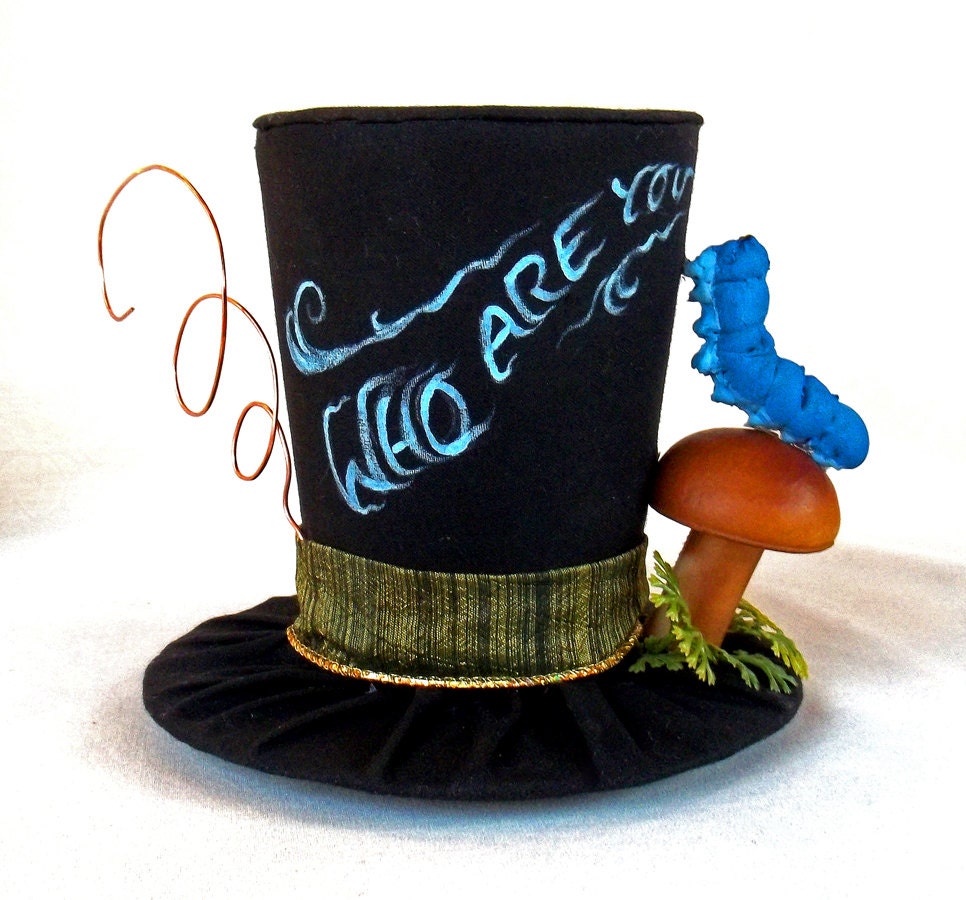 Tiny Top Hat: The Caterpillar - Alice in Wonderland - Costume Party Fascinator Photography Prop Wedding Small Mini tophat Miniature little