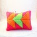 CLEARANCE Needlecraft accessories pincushion felt triangle lime green orange hot pink neon stitched straight pins sewing room quilter tagt