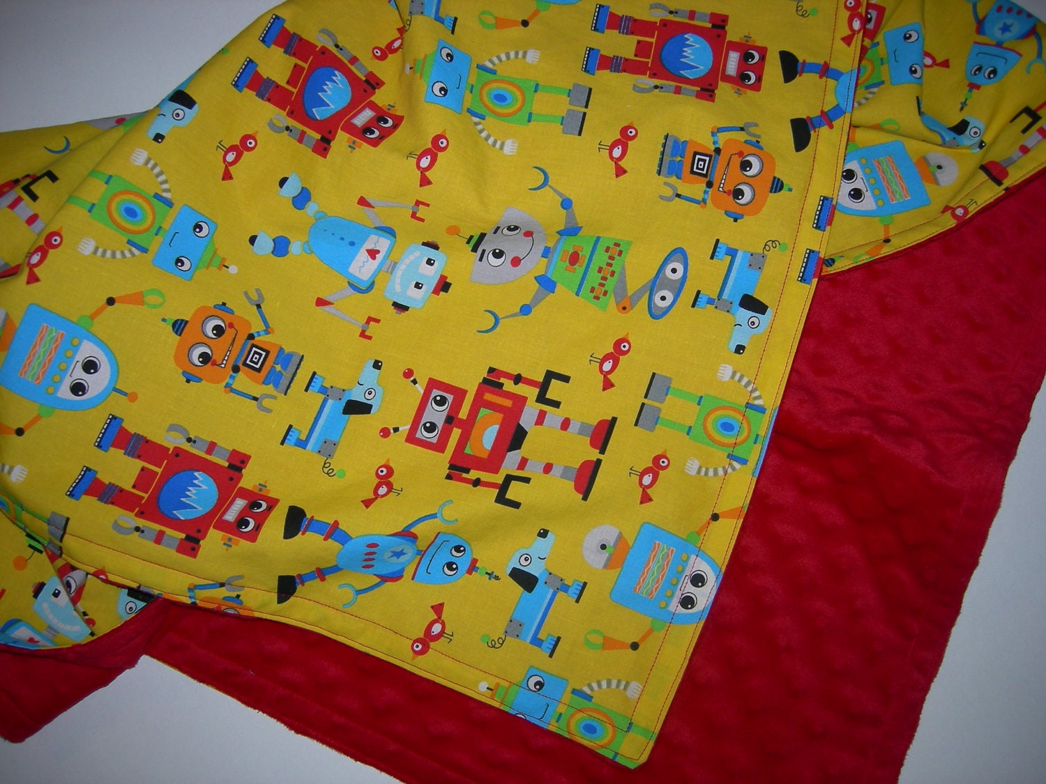 Robot Rock Minky Bubble Baby/Toddler Blanket