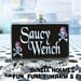 CLEARANCE SALE Saucy Pirate Wench Glass Tile Pendant Handmade Halloween Humor Funny Jewelry
