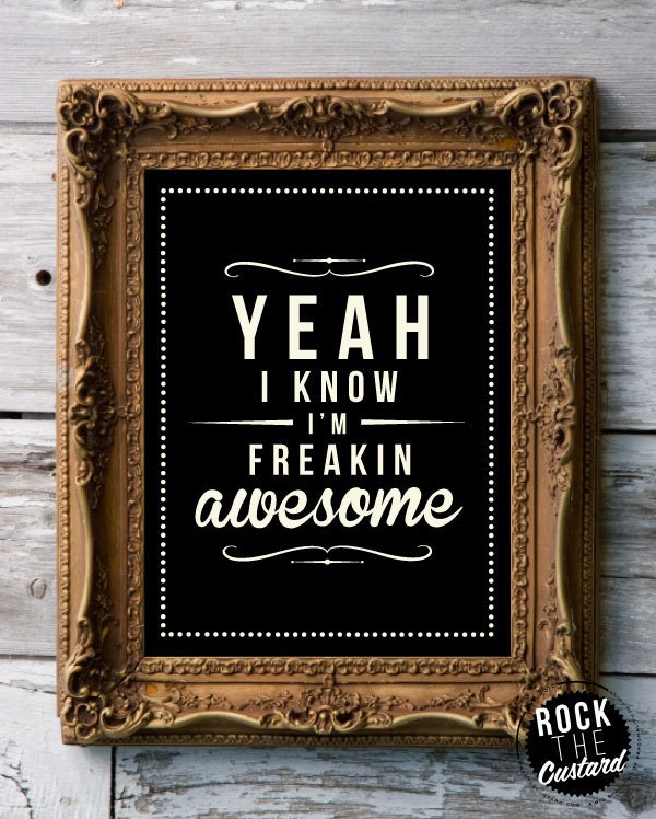 Retro Inspirational Quote Giclee Art Print - Vintage Typography Decor - Customize - Awesome UK