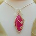 Pink Dragon Vein Agate Pendant, Wire Wrapped Jewelry, Handmade