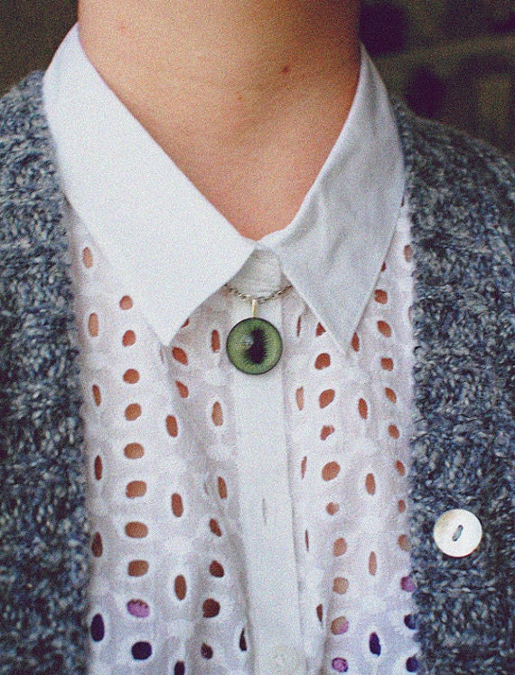 Taxidermy Cat's Eye Collar Necklace / Cat Eye Choker /
