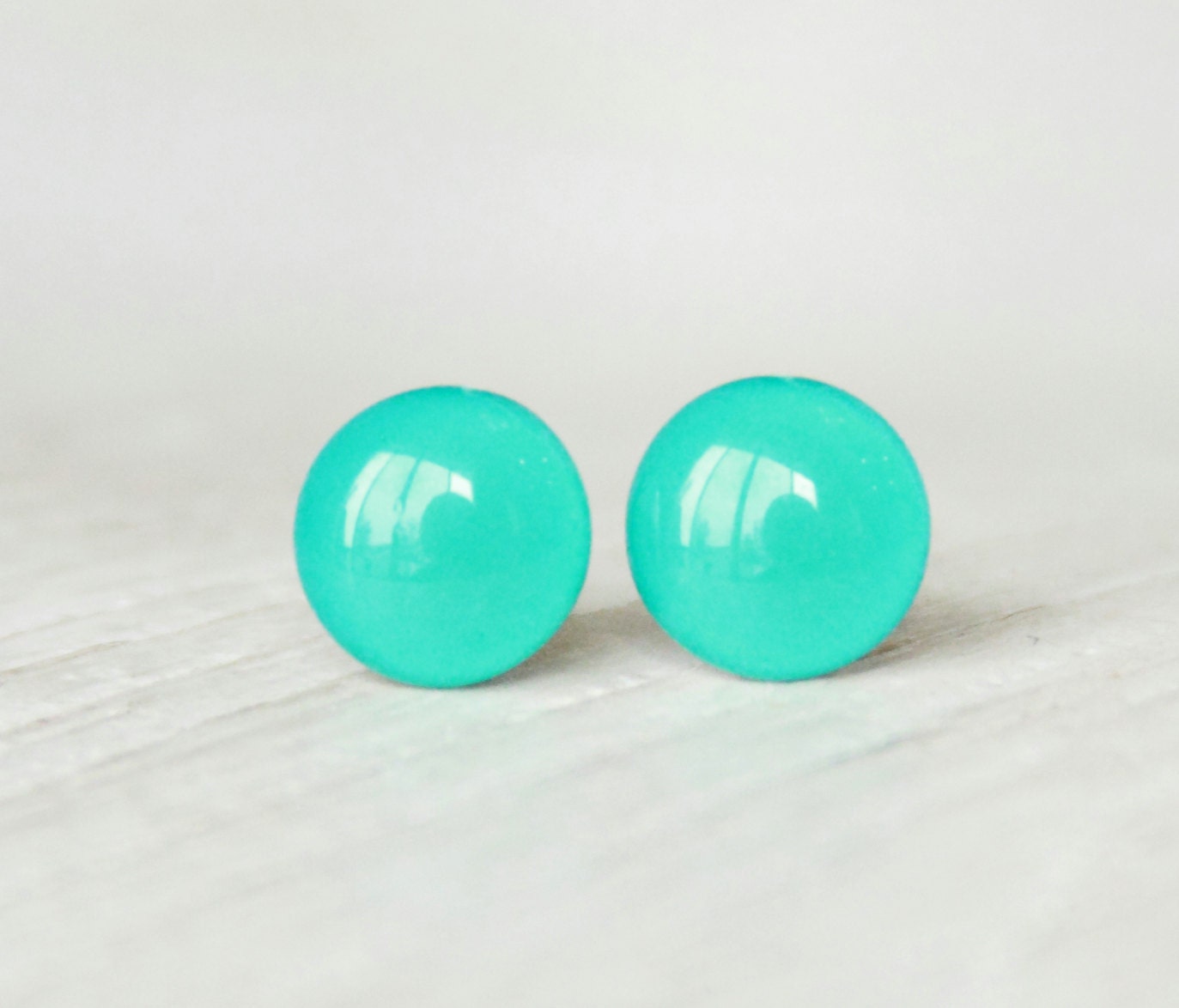MEDITERRANEAN - Sea Earrings Studs - Aqua Green Earrings - Bright Earrings - Post Earrings - Choose your size