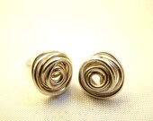 Sterling silver "Spring rose buds" Earrings pin Silver earrings Spring Jewerly Posts Wire jewelry