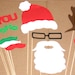 12 Christmas Photo Booth Props Mustache Moustache On a Stick Photo Props set - Santa Photobooth Party Props Made to Order