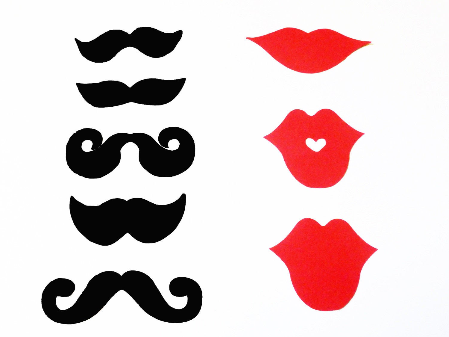 Mustache Lips Photobooth Props Moustache Party Mustache Birthday