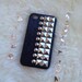 Studded black glitter iPhone 4 / 4S case with silver sharp pyramid and cone studs,studded iphone case,handmade iphone case,iphone 4/4s case
